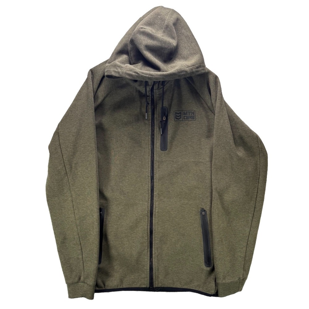Mtn Ops Performance Hoodie Sweatshirt Mens Large Green Full Zip Tech Jacket